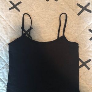 Black cropped tank top